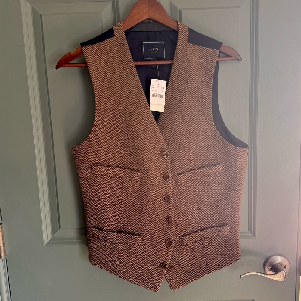 J crew women’s herringbone vest!
